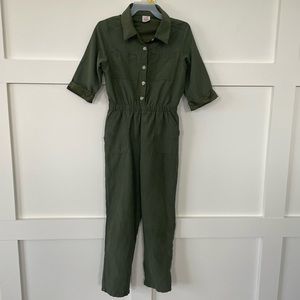 Girls Olive Green Jumpsuit